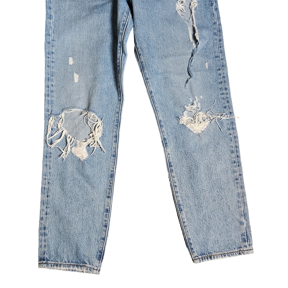Levi's Premium Wedgie Jeans Womens Blue Ripped Button Fly‎ Denim W28 L28 - Picture 11 of 13